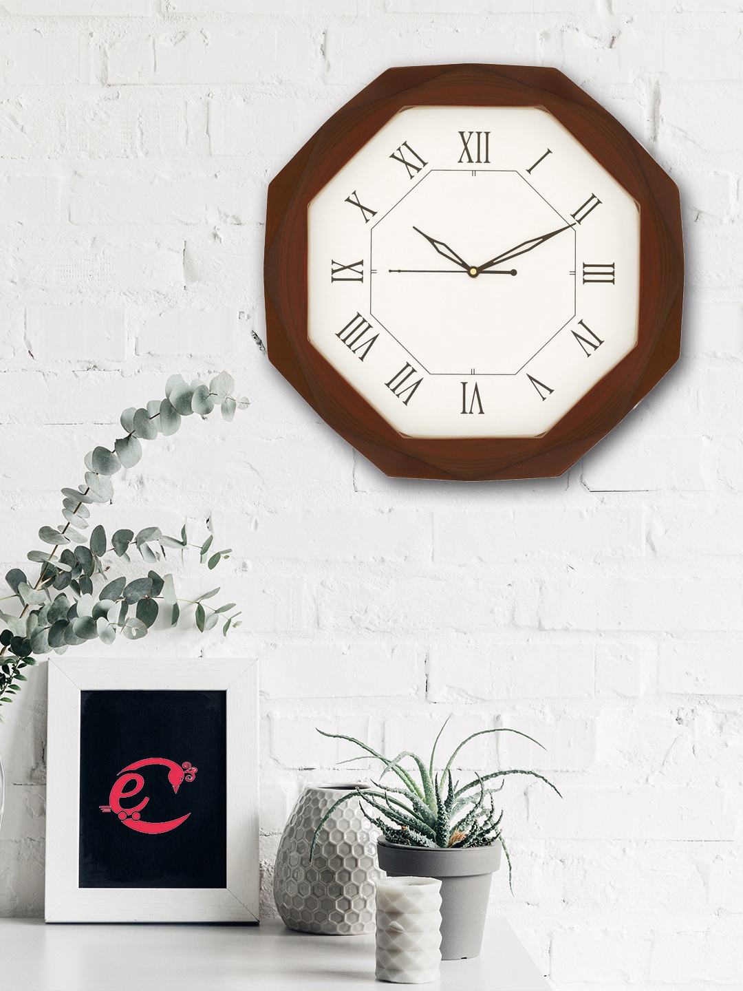 

eCraftIndia Off-White Handcrafted Geometric Solid 33.5 cm Analogue Wall Clock
