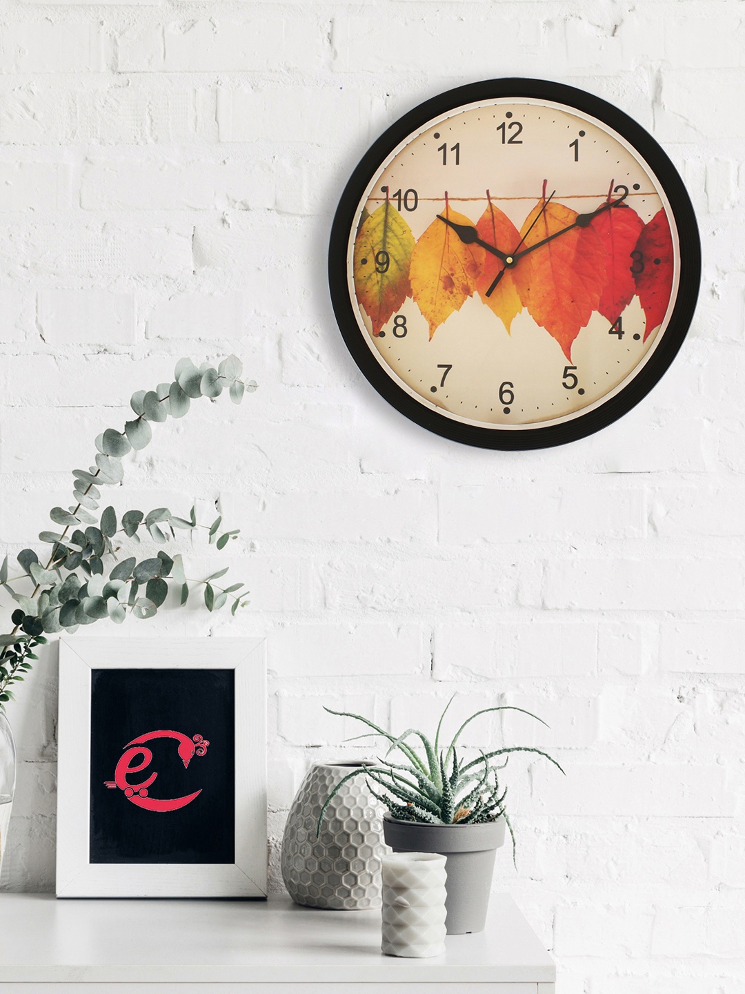 

eCraftIndia Black & Beige Round Printed Analogue Wall Clock (31.75 x 31.75 x 2.54)
