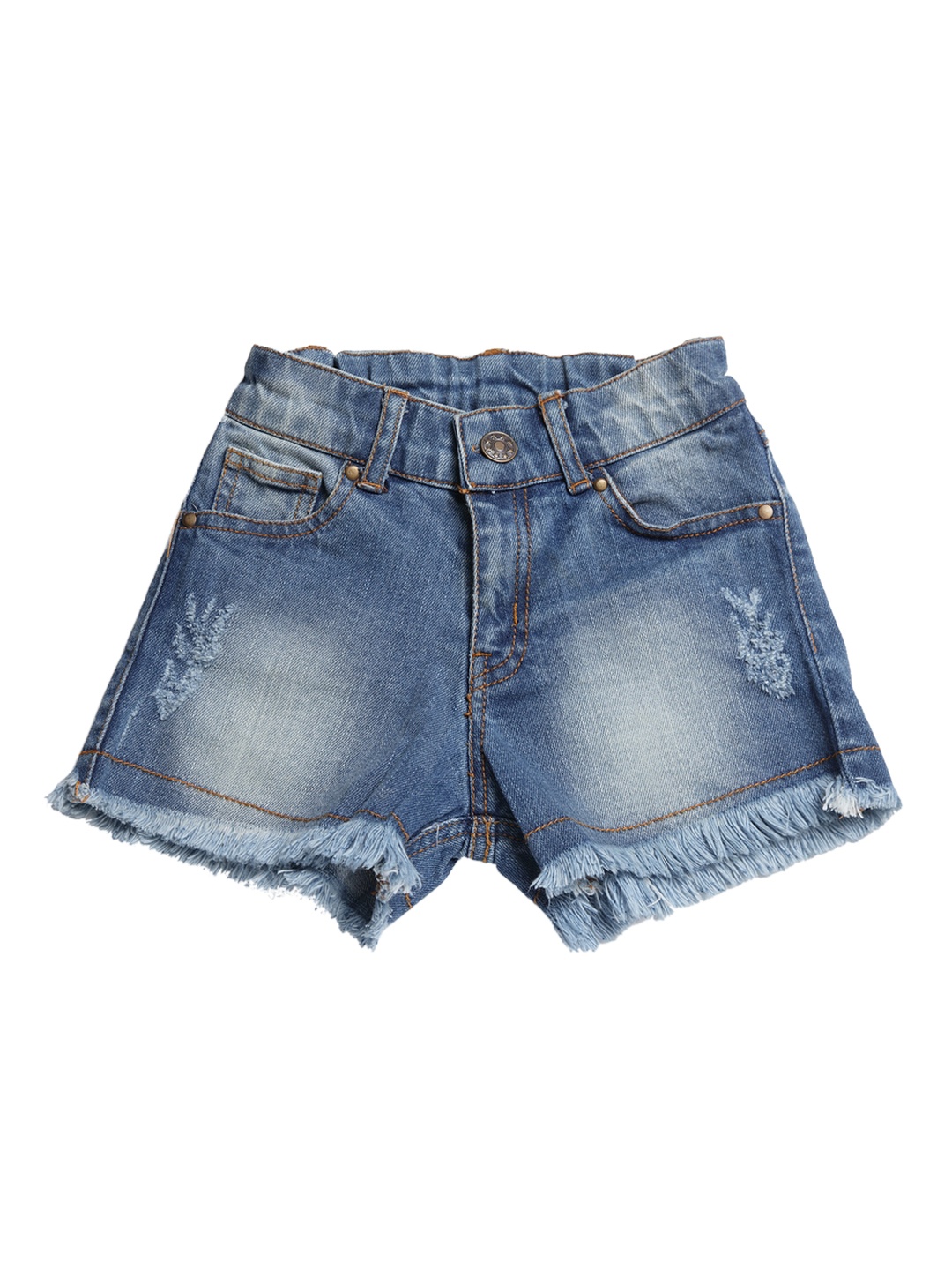 

Olele Girls Blue Washed Regular Fit Denim Shorts