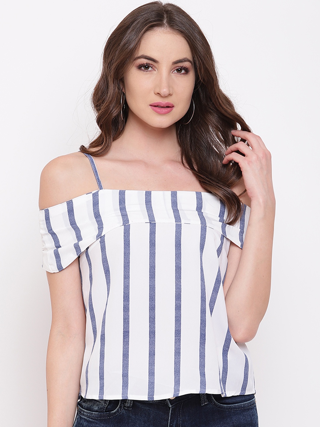 

Mayra Women White Striped Top