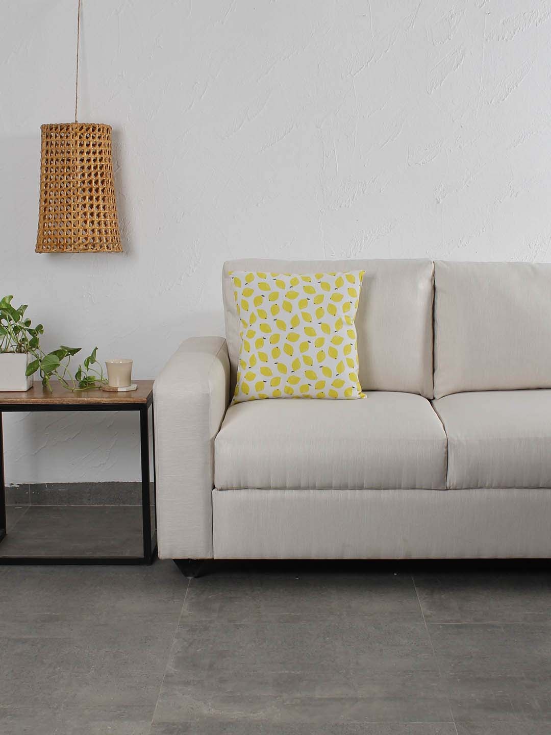 

House This Yellow & White Set of Single Geometric Square Cushion Covers