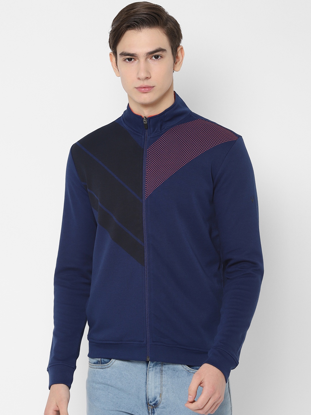 

Allen Solly Sport Men Navy Blue Striped Sweatshirt