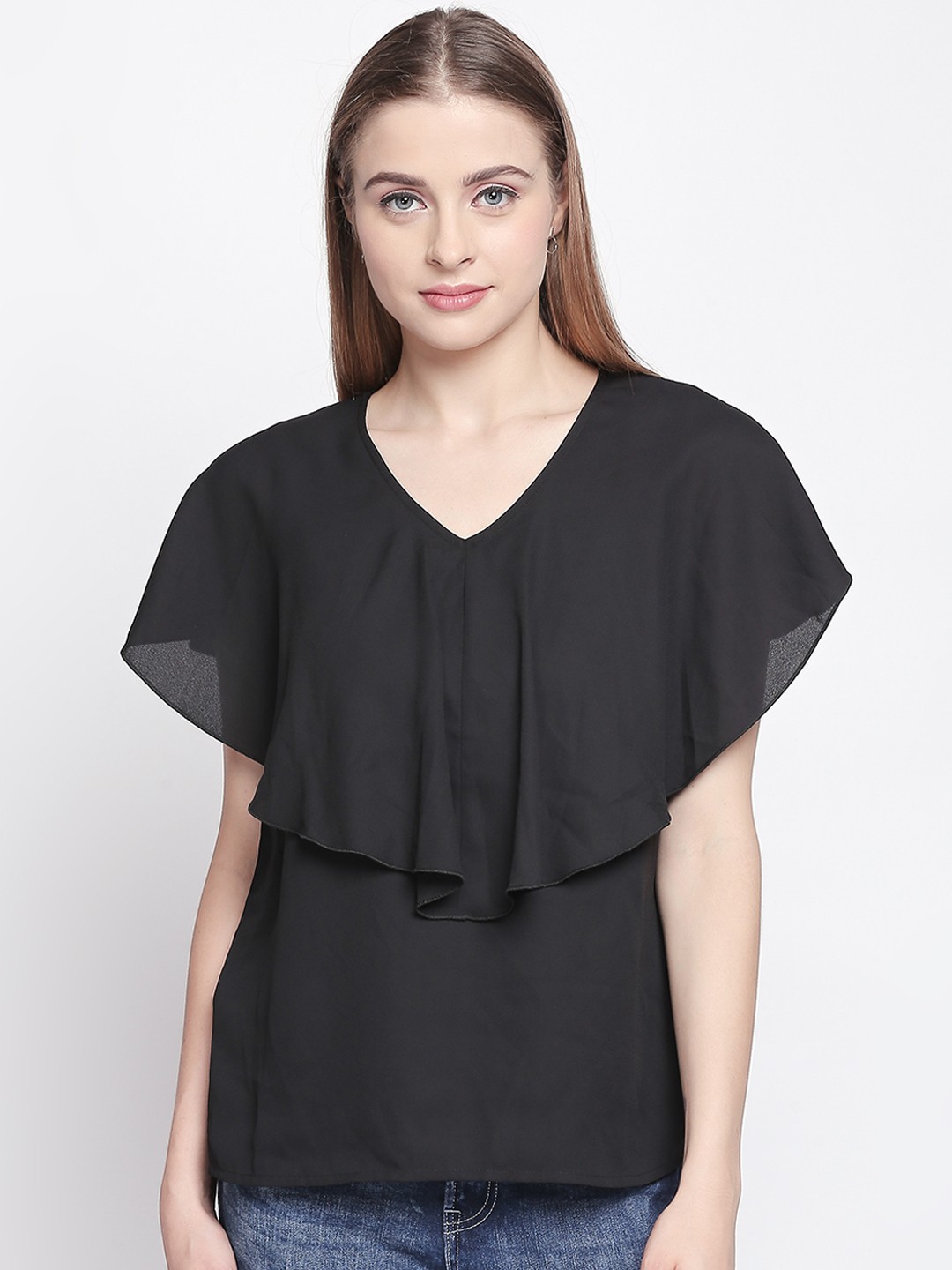 

Forever Glam by Pantaloons Women Black Solid A-Line Top