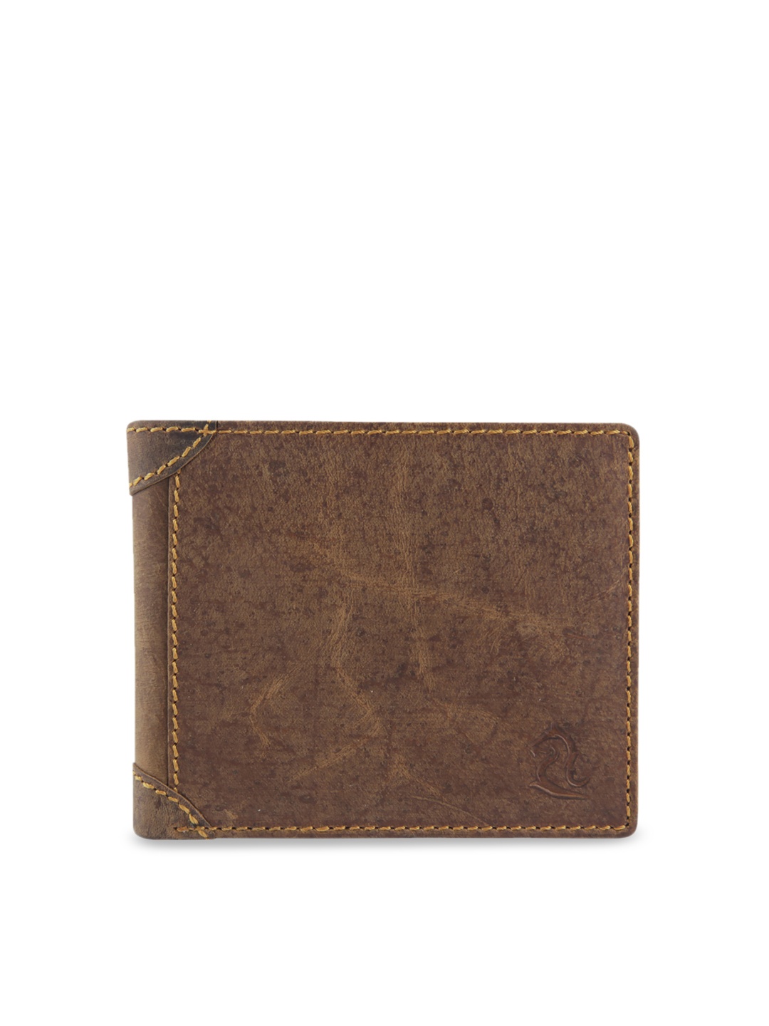 

Kara Men Brown Solid Two Fold Leather Wallet
