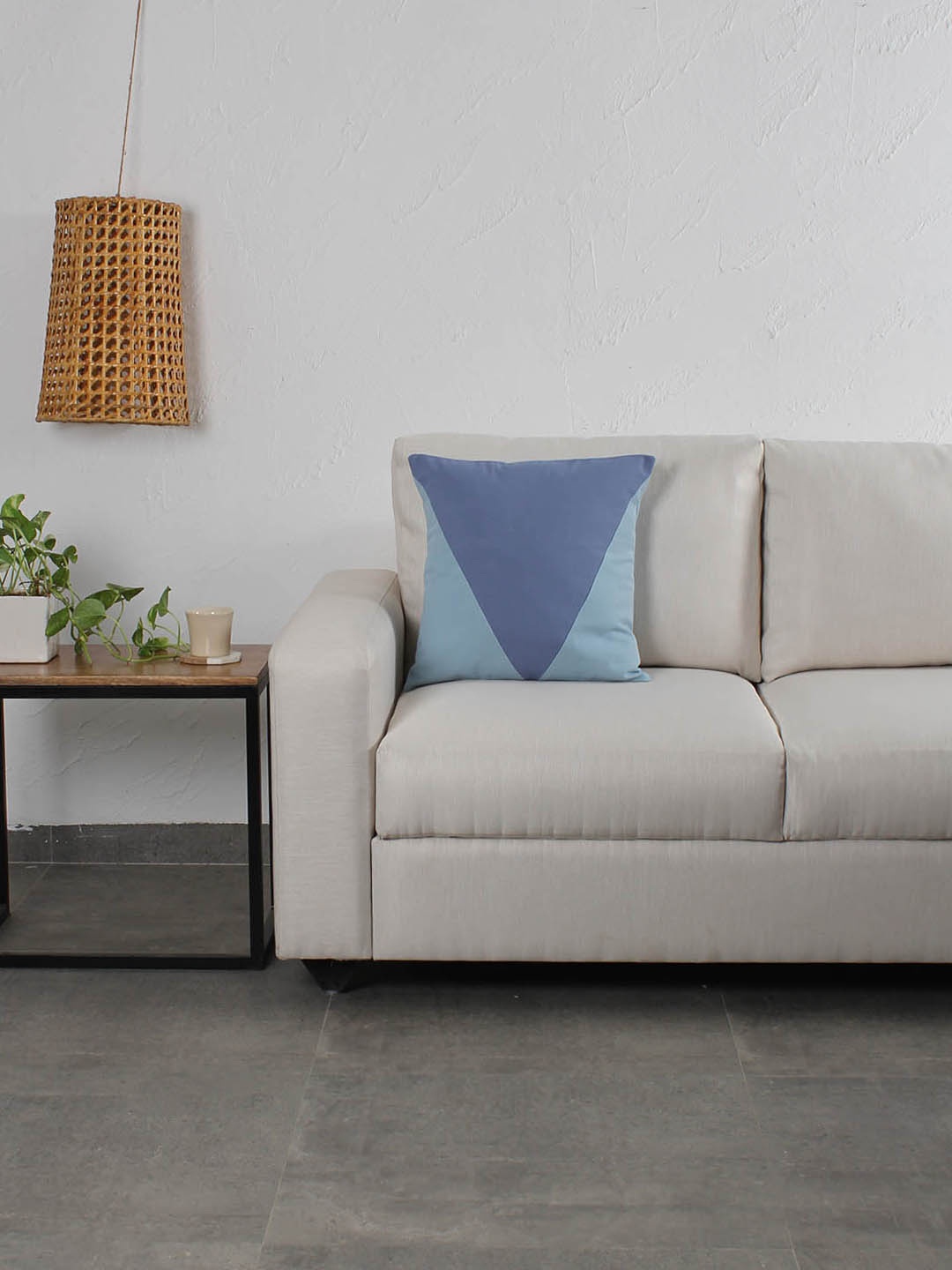 

House This Blue Colourblocked Square Cushion Cover
