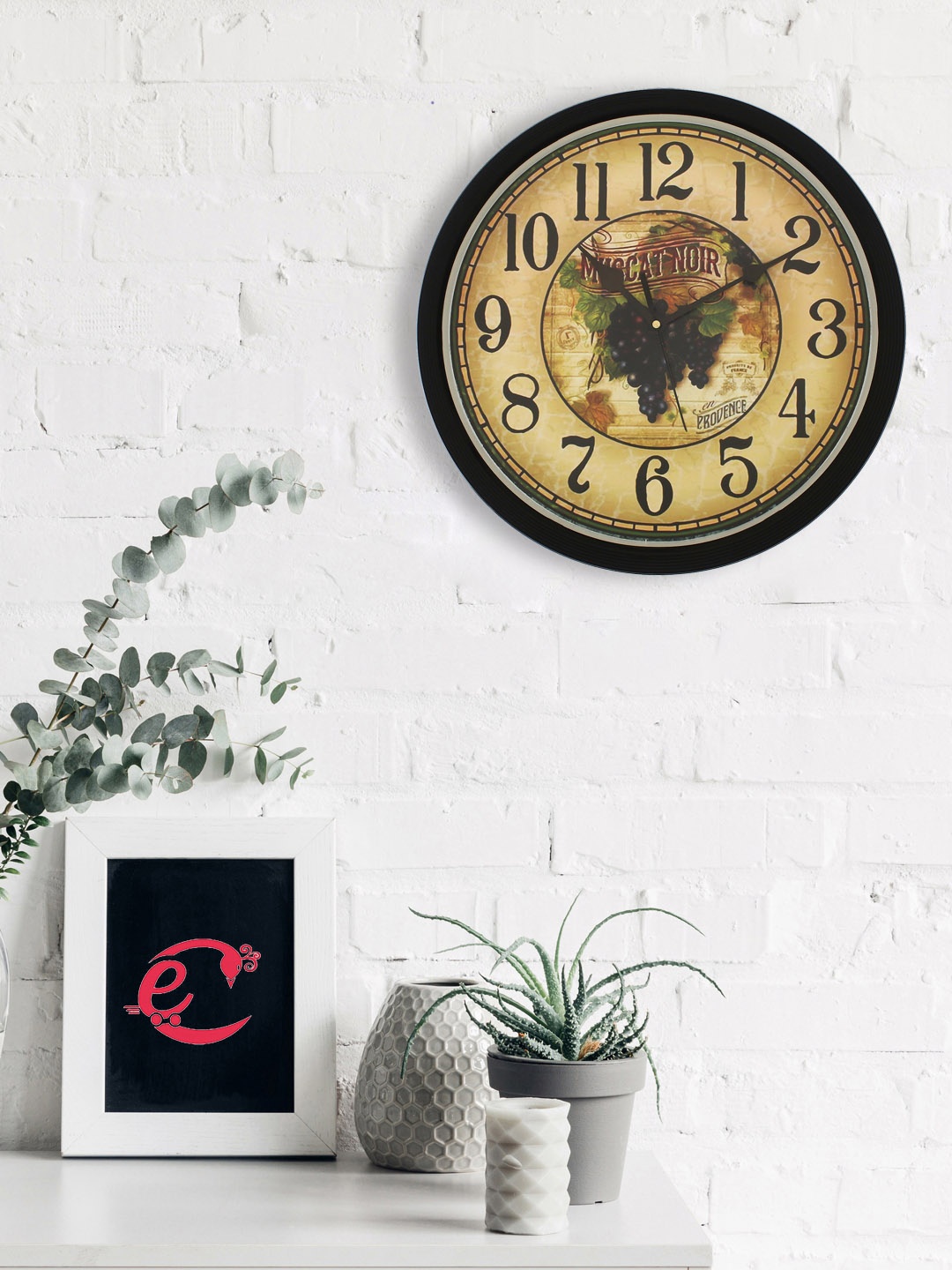 

eCraftIndia Beige Round Printed 31 cm Analogue Wall Clock