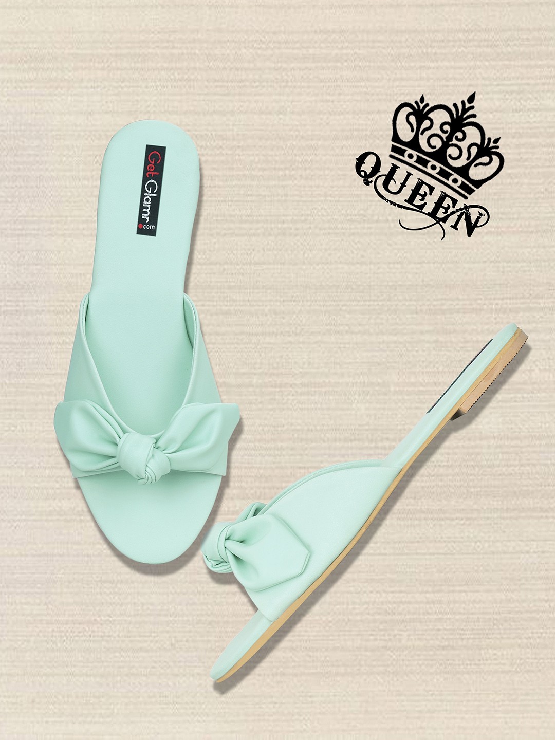 

Get Glamr Women Sea Green Solid Bow Detail Open Toe Flats