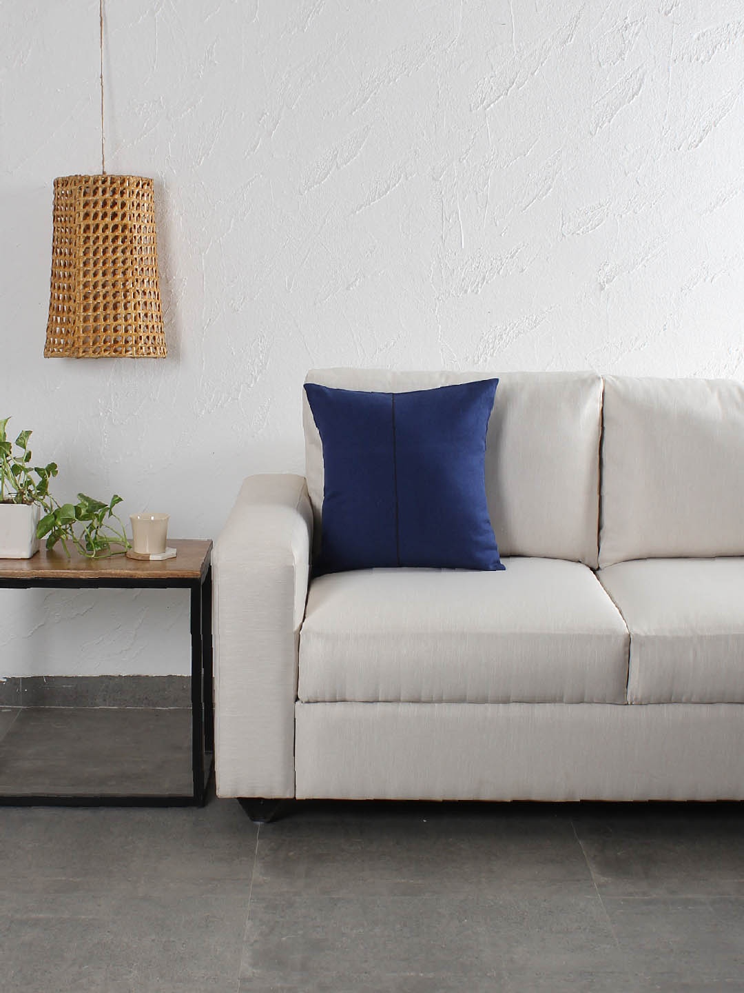 

House This Blue Set of Single Solid Square Cushion Covers