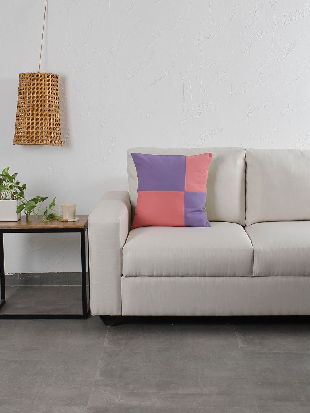 

House This Purple & Pink Set Colourblocked Square Cushion Covers