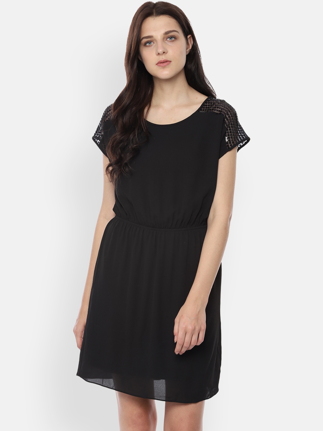 

Allen Solly Woman Black Solid Blouson Dress
