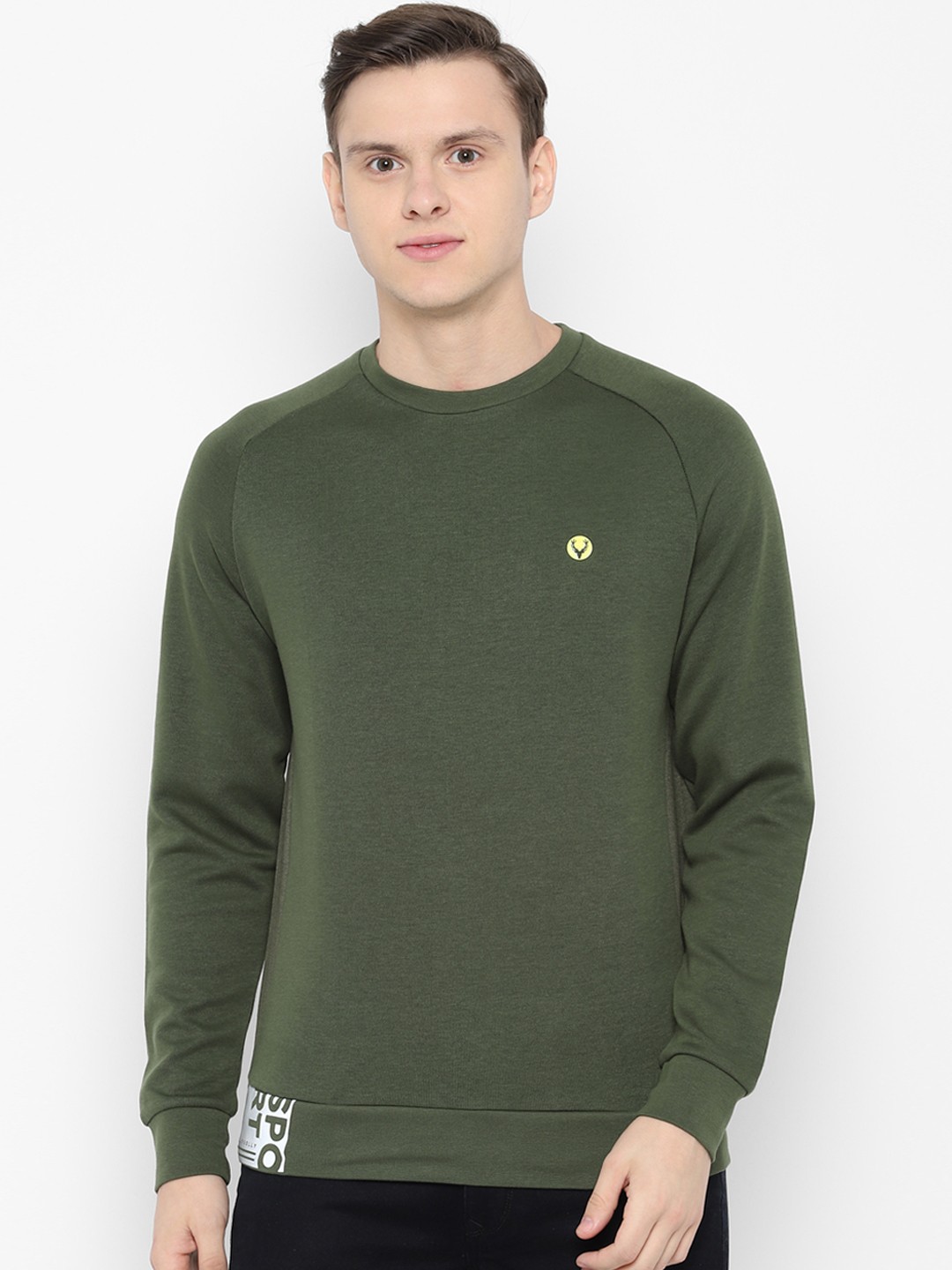 

Allen Solly Sport Men Olive Green Solid Sweatshirt