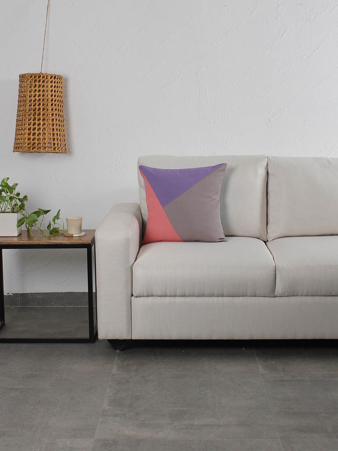 

House This Grey & Pink Single Colourblocked Square Cushion Covers