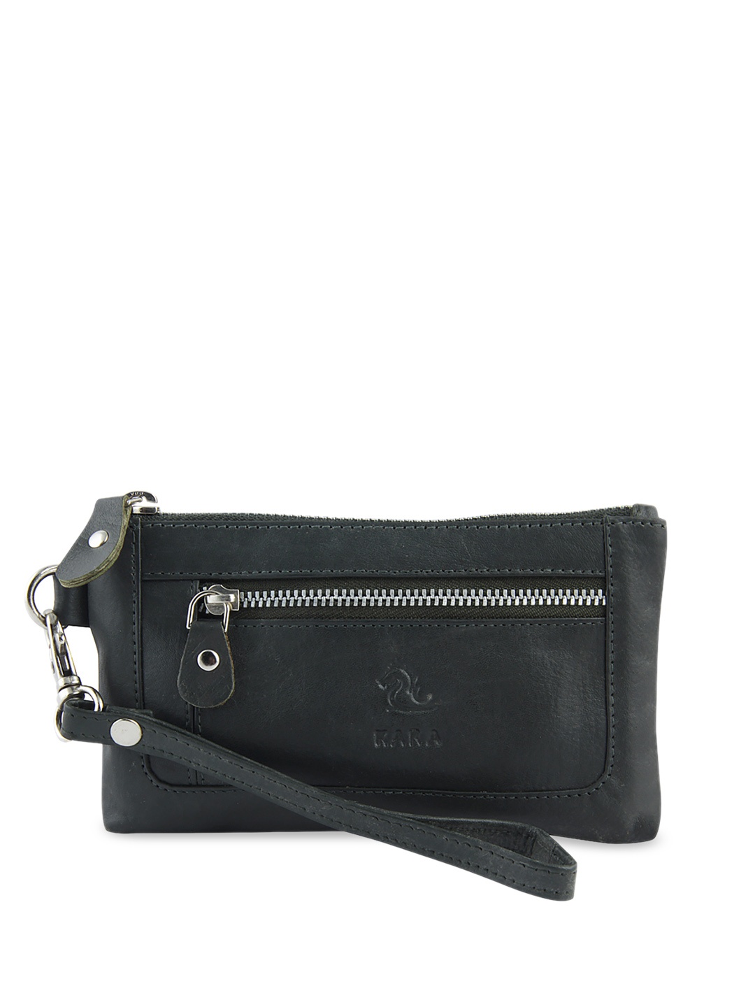 

Kara Women Olive Green Solid Zip Around Leather Wallet