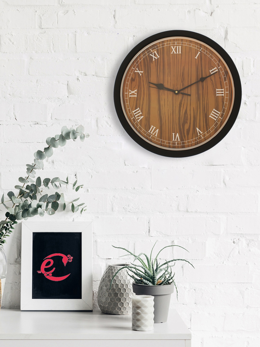 

eCraftIndia Brown Round Printed 31 cm Analogue Wall Clock