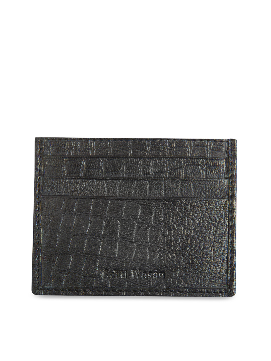 

Aditi Wasan Men Black Crocodile Textured Card Holder