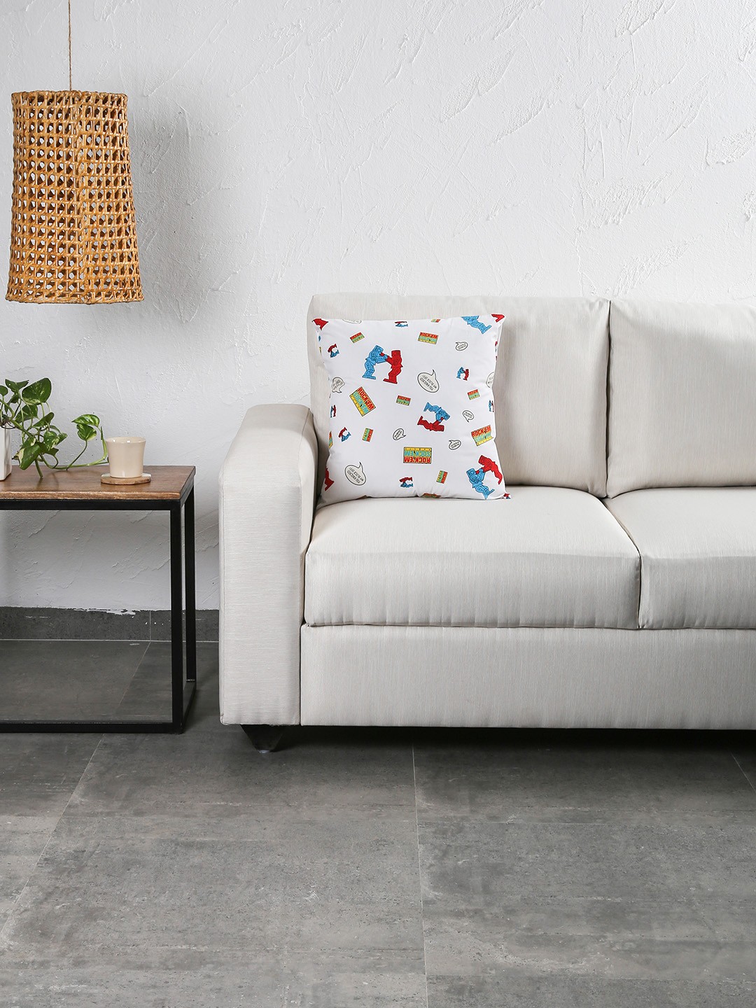

House This White & Red Single Quirky Square Cushion Covers