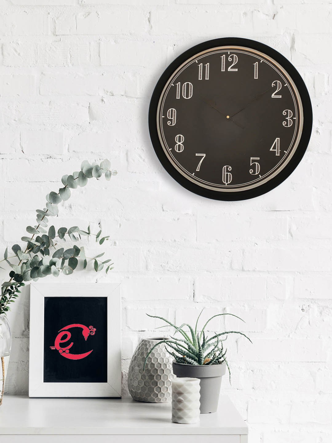 

eCraftIndia Black Round Solid 31 cm Analogue Wall Clock