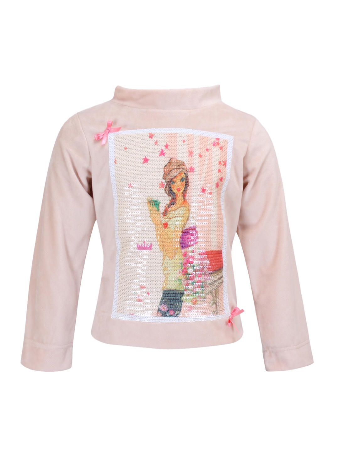 CUTECUMBER Girls Pink Sequinned Top
