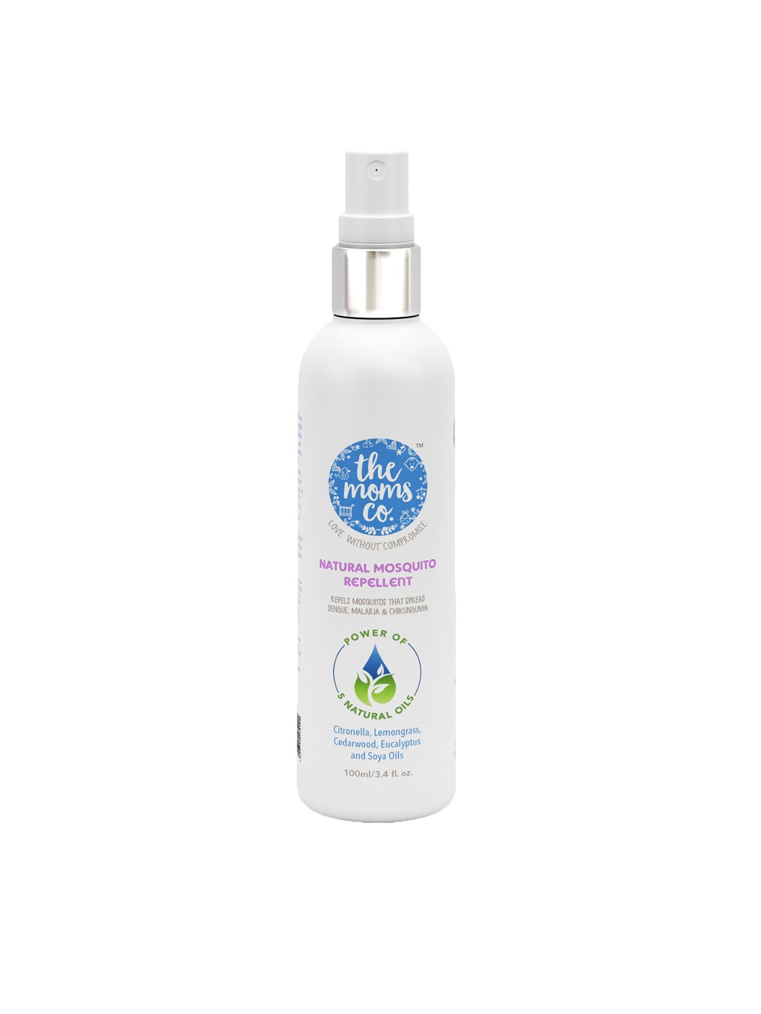 

The Moms Co. Natural Mosquito Repellent with 5 Natural Oil 100 ml, White