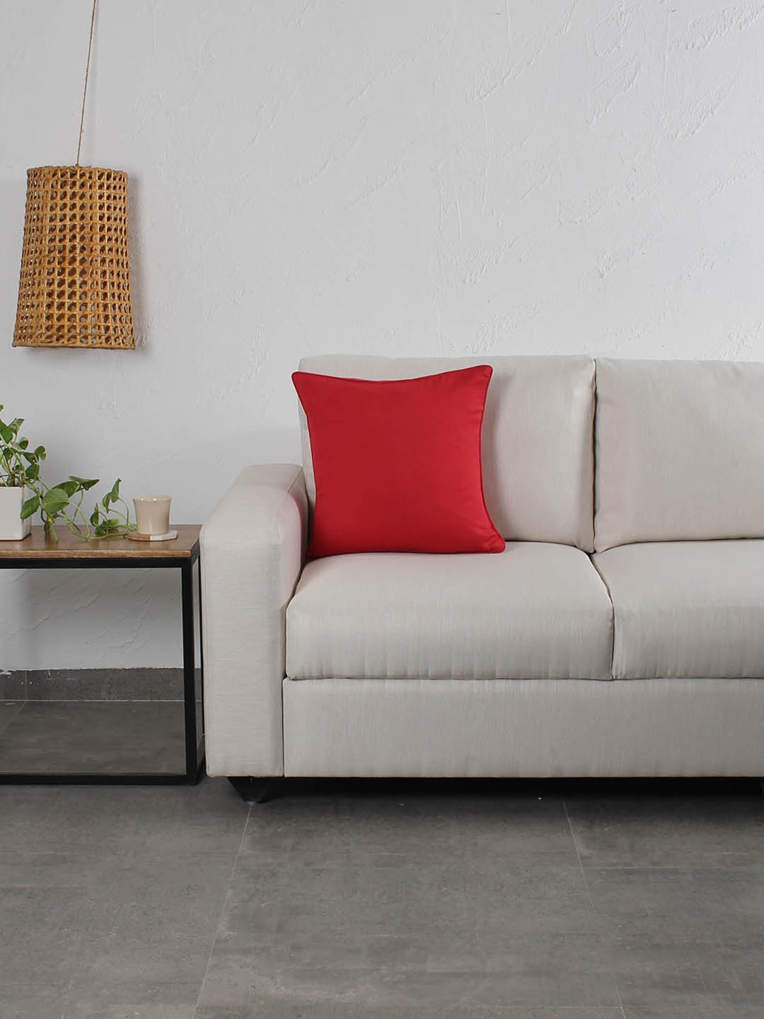 

House This Red Single Solid Square Cushion Covers