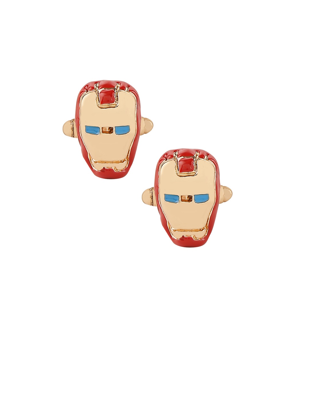 

bodha Gold-Plated & Red Iron Man Shaped Cufflinks