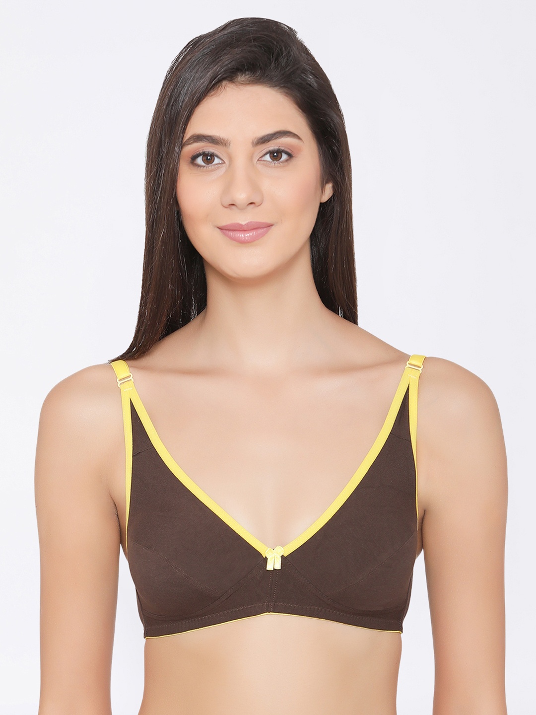

Clovia Brown & Yellow Solid Non-Wired Non Padded Everyday Bra BR0655Z0632
