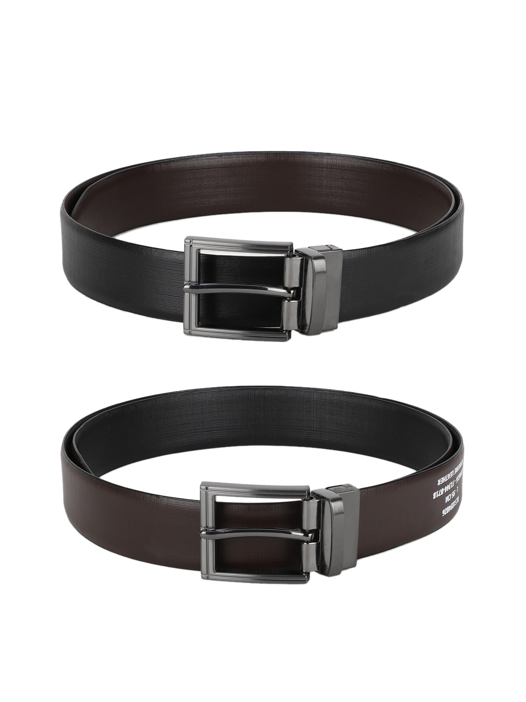 

Peter England Men Black & Brown Solid Reversible Belt
