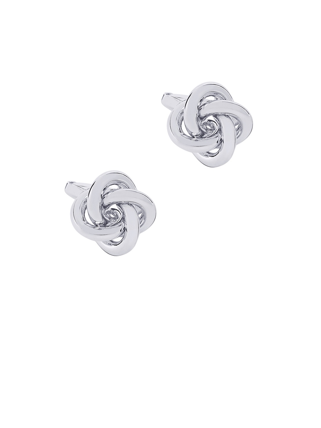 

bodha Rhodium-Plated Round Floral Shaped Cufflinks, Silver