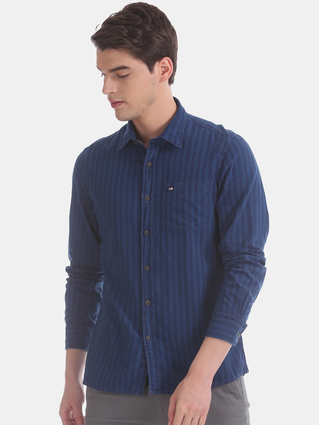

Arrow Sport Men Blue Slim Fit Striped Casual Shirt
