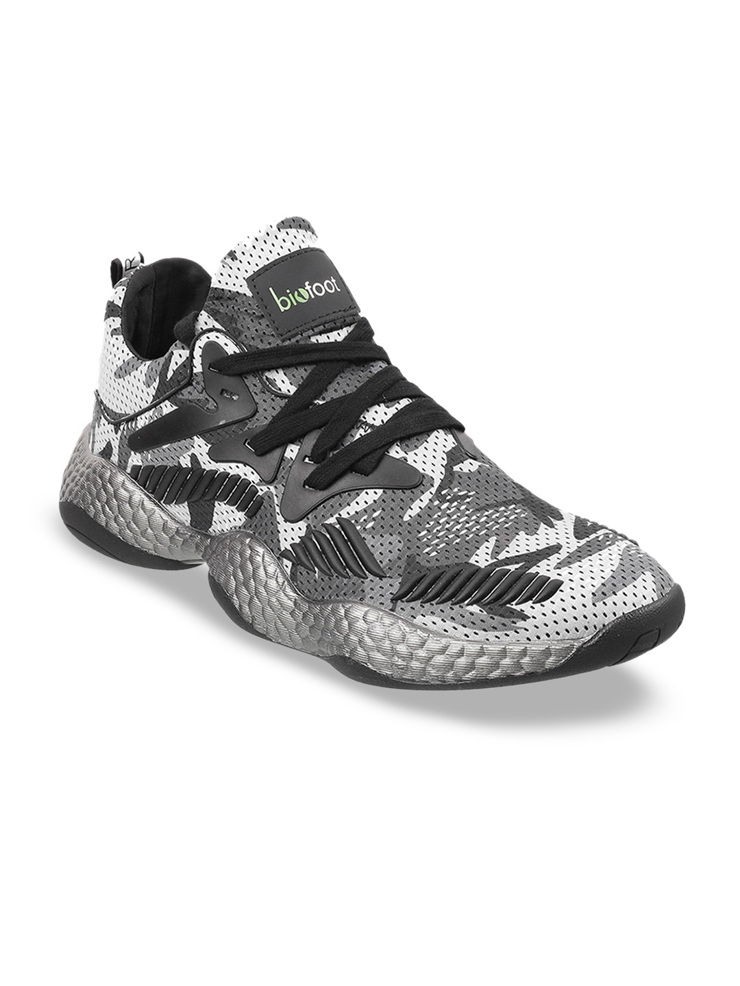 

Metro Men Black & Grey Printed Sneakers