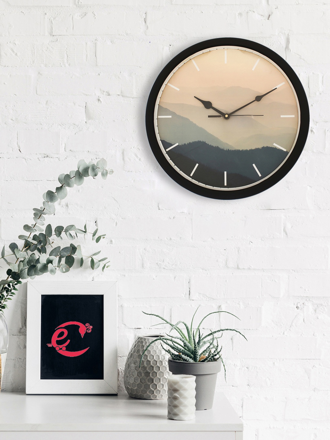 

eCraftIndia Beige & Grey Round Printed 31 cm Analogue Wall Clock