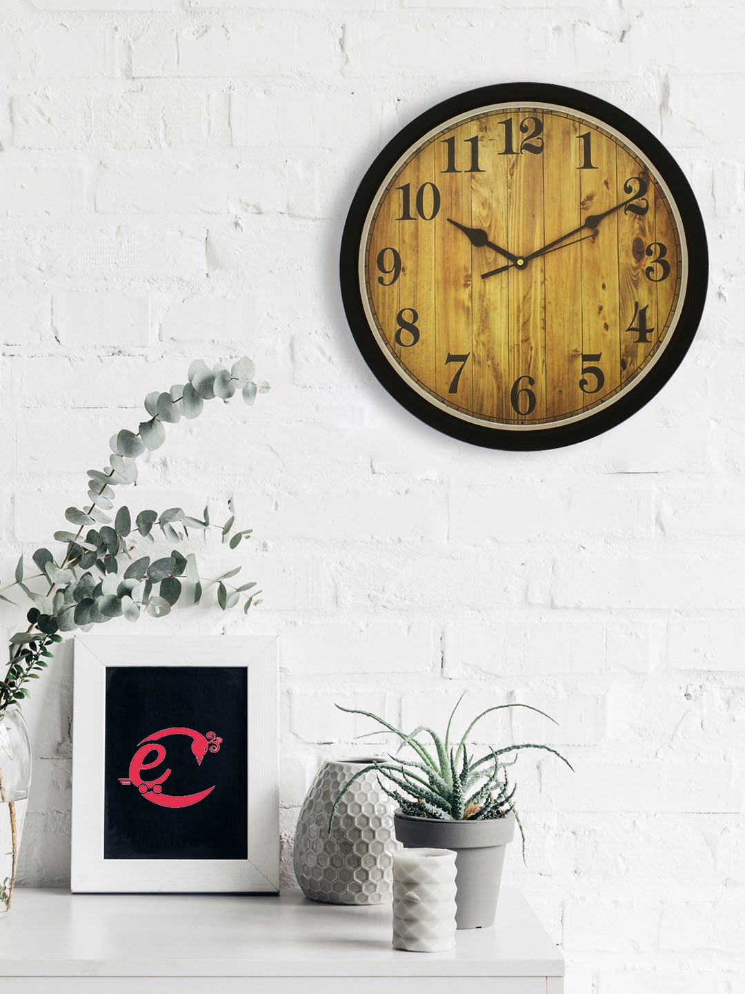 

eCraftIndia Yellow Round Printed 31 cm Analogue Wall Clock