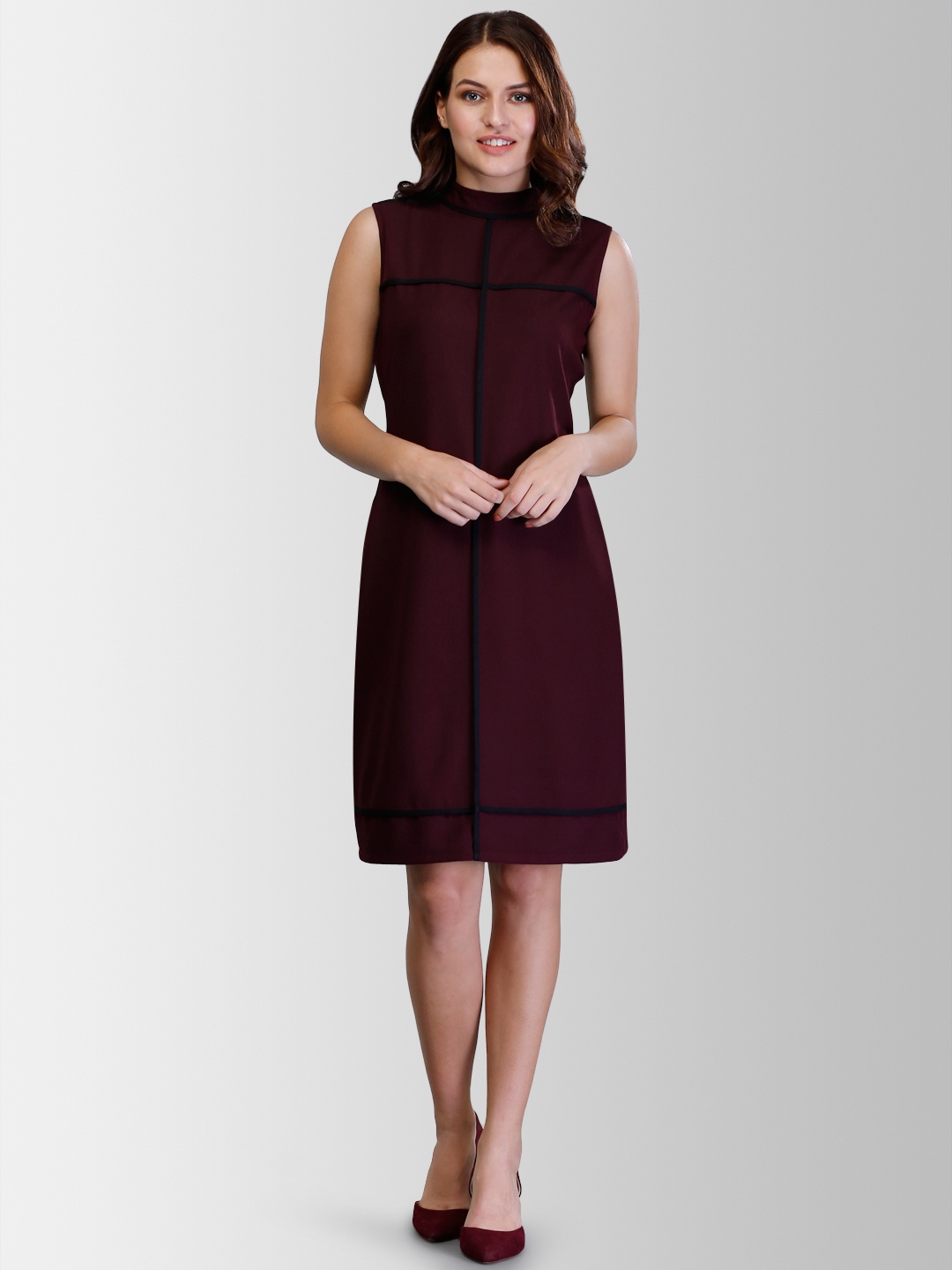 

FableStreet Women Sheath Dress, Maroon