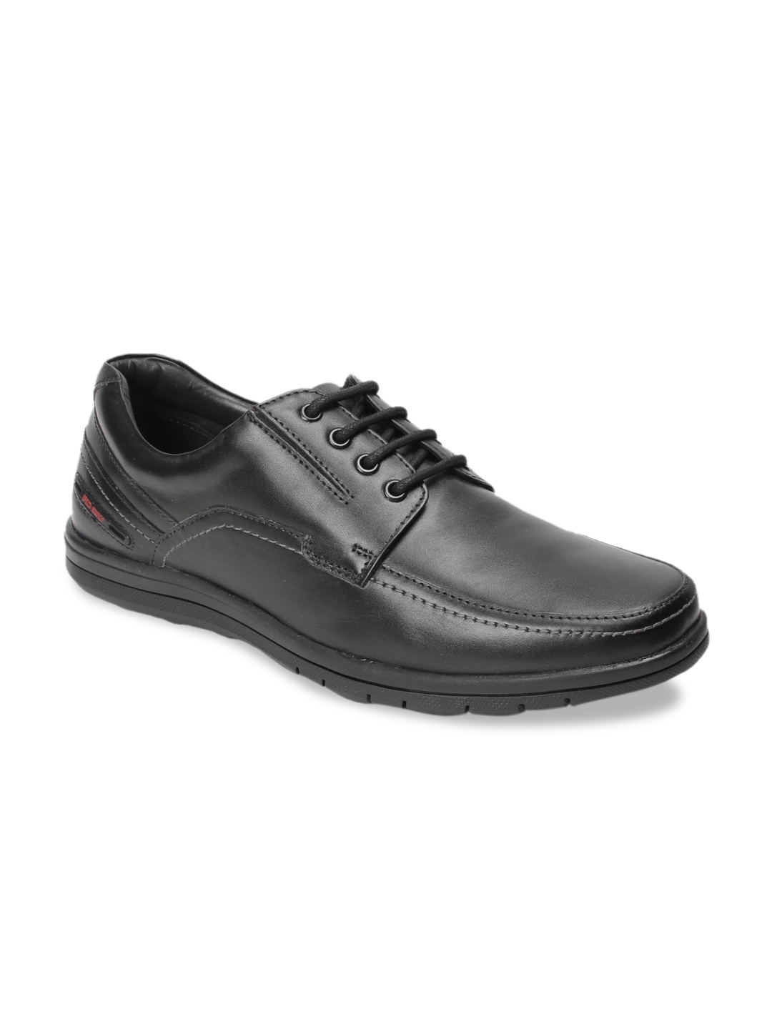 

Red Chief Men Black Solid Leather Formal Derbys