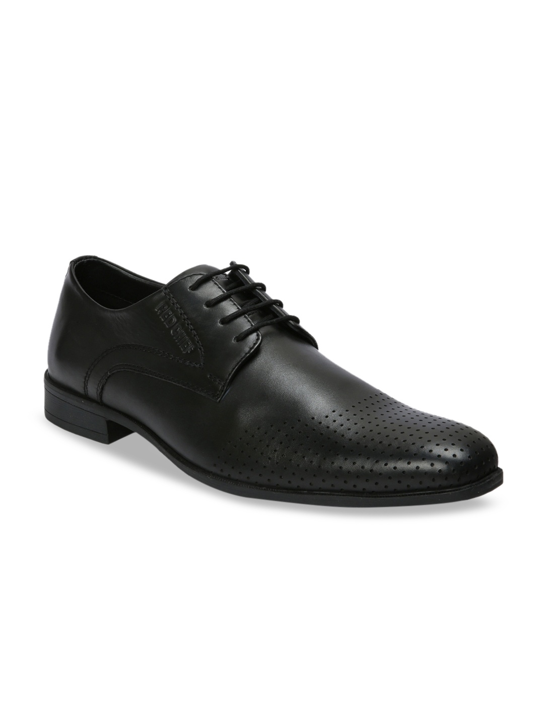 

Red Chief Men Black Solid Leather Formal Derbys