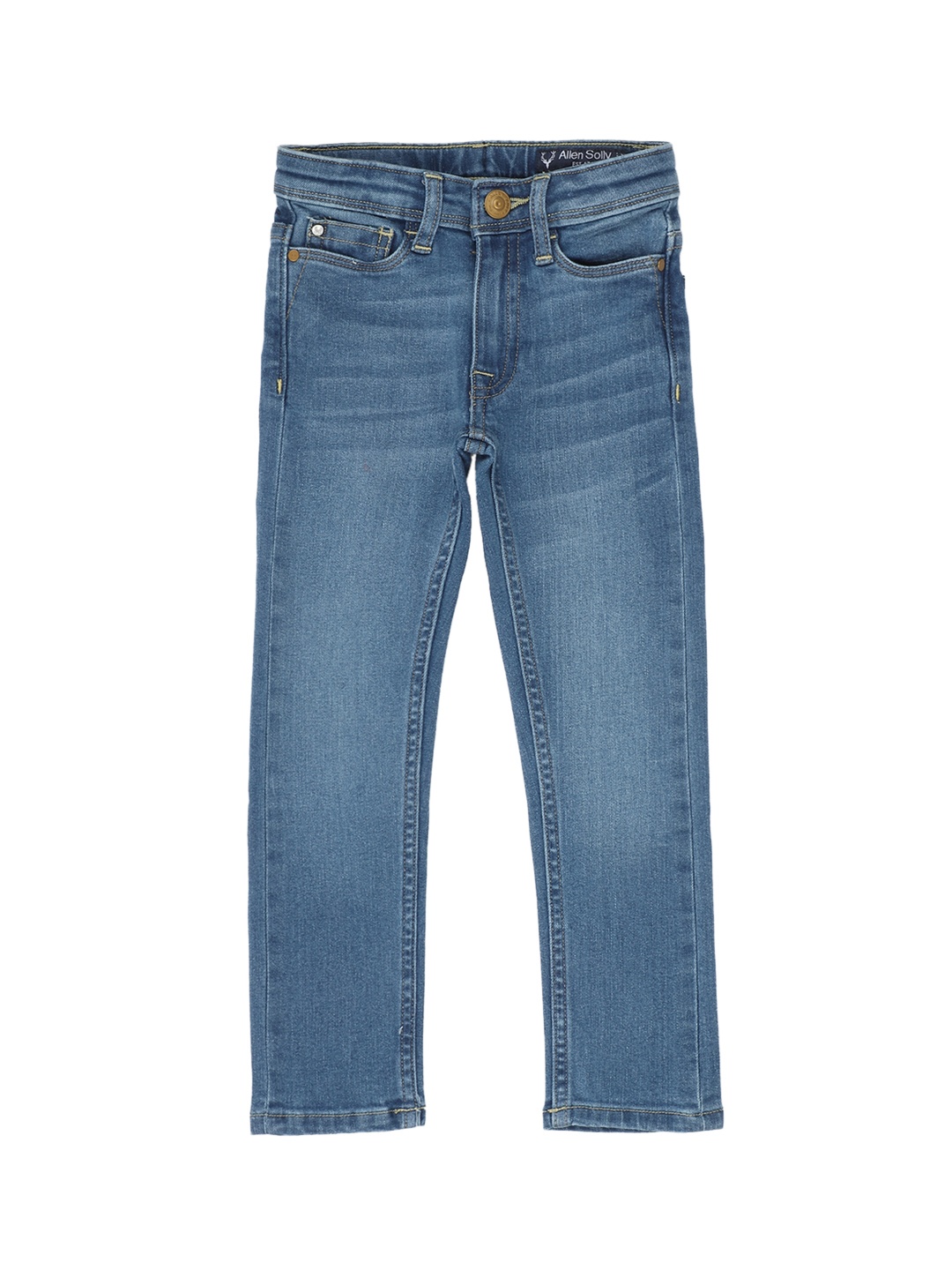 

Allen Solly Junior Boys Blue Regular Fit Mid-Rise Clean Look Stretchable Jeans