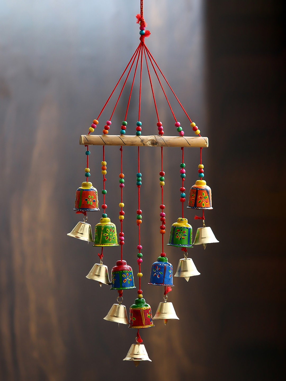 

eCraftIndia Multicoloured Handcrafted Decorative Wall Hanging Bells, Multi
