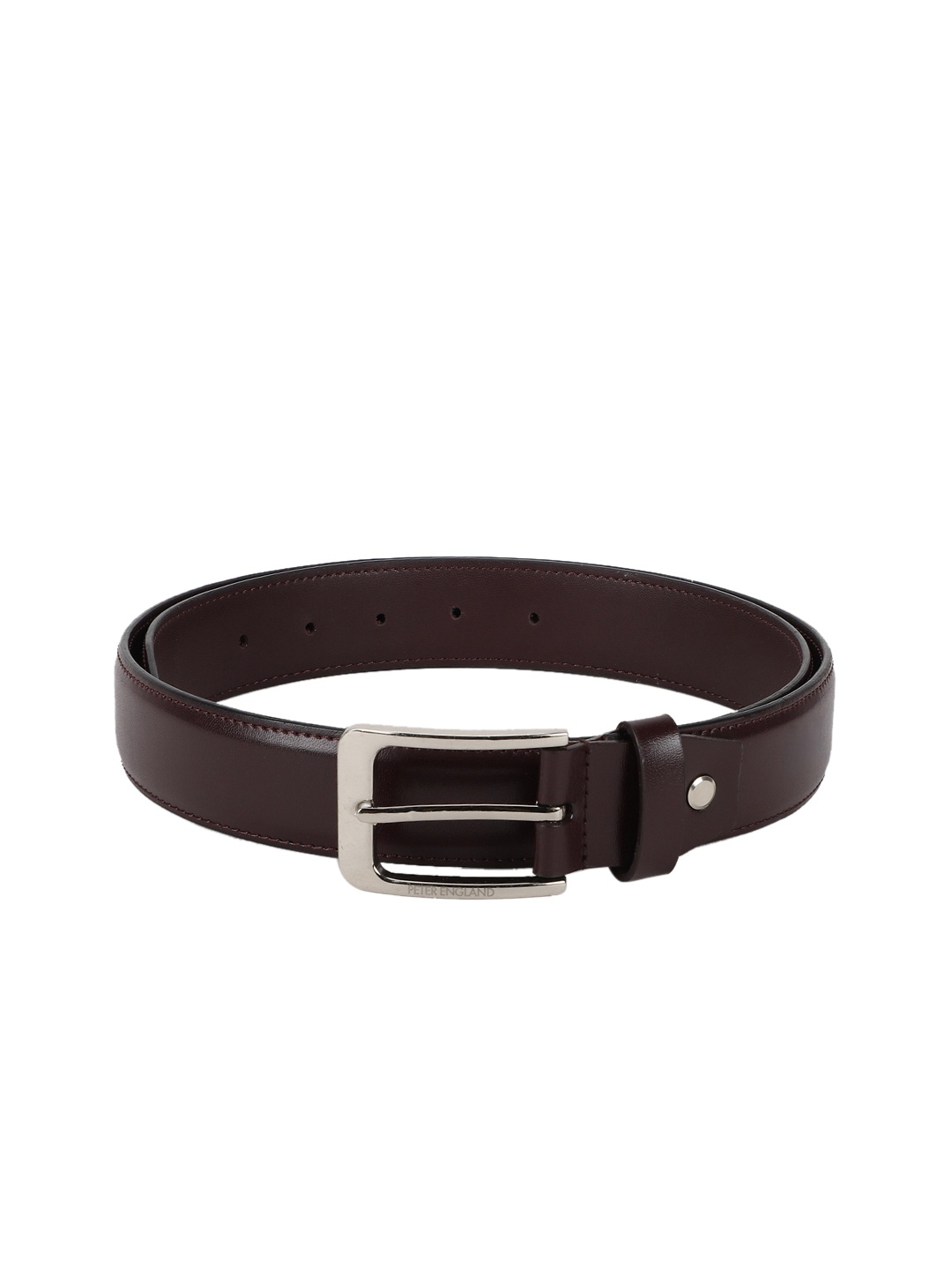 

Peter England Men Maroon Solid Leather Belt