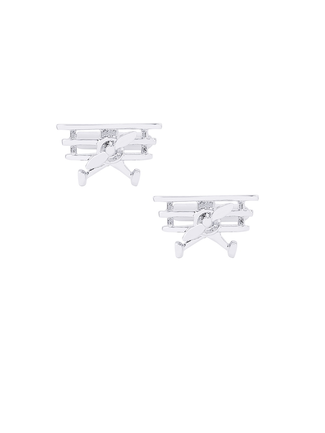 

bodha Silver-Toned Quirky Cufflinks