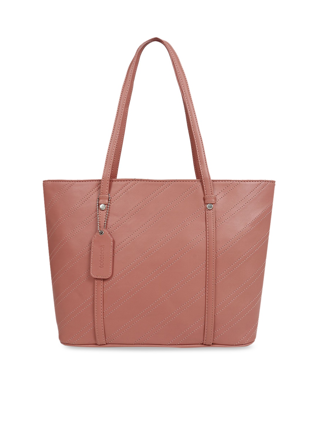 

Toteteca Peach-Coloured Textured Shoulder Bag