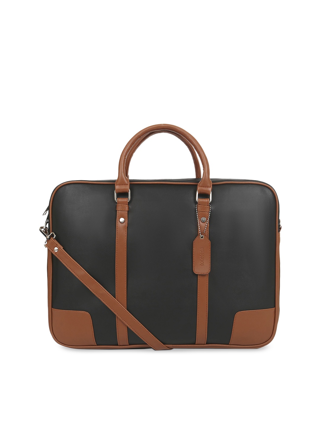 

Toteteca Women Black & Brown Colourblocked Laptop Bag