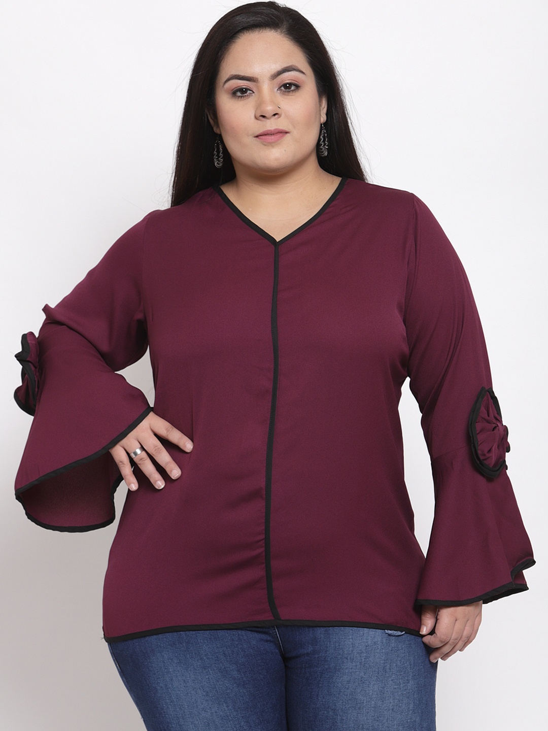 

plusS Women Maroon Solid Top