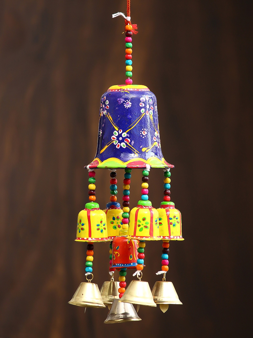 

eCraftIndia Multicoloured Handcrafted Decorative Wall Hanging Bells, Multi