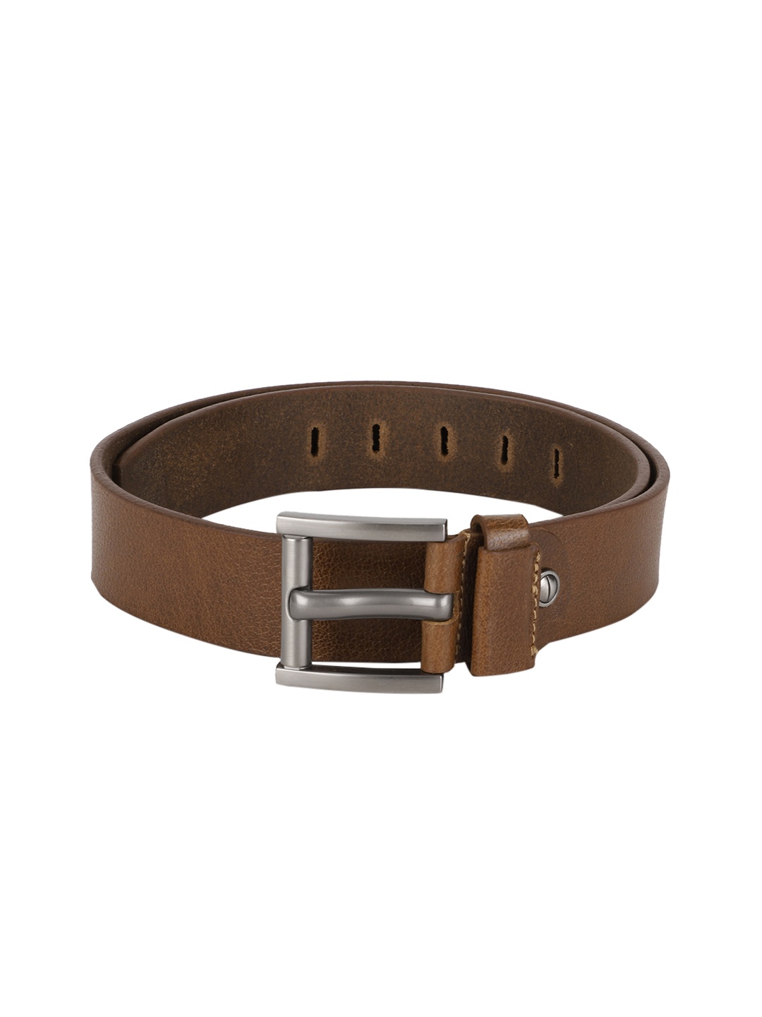 

Peter England Men Brown Textured Leather Belt