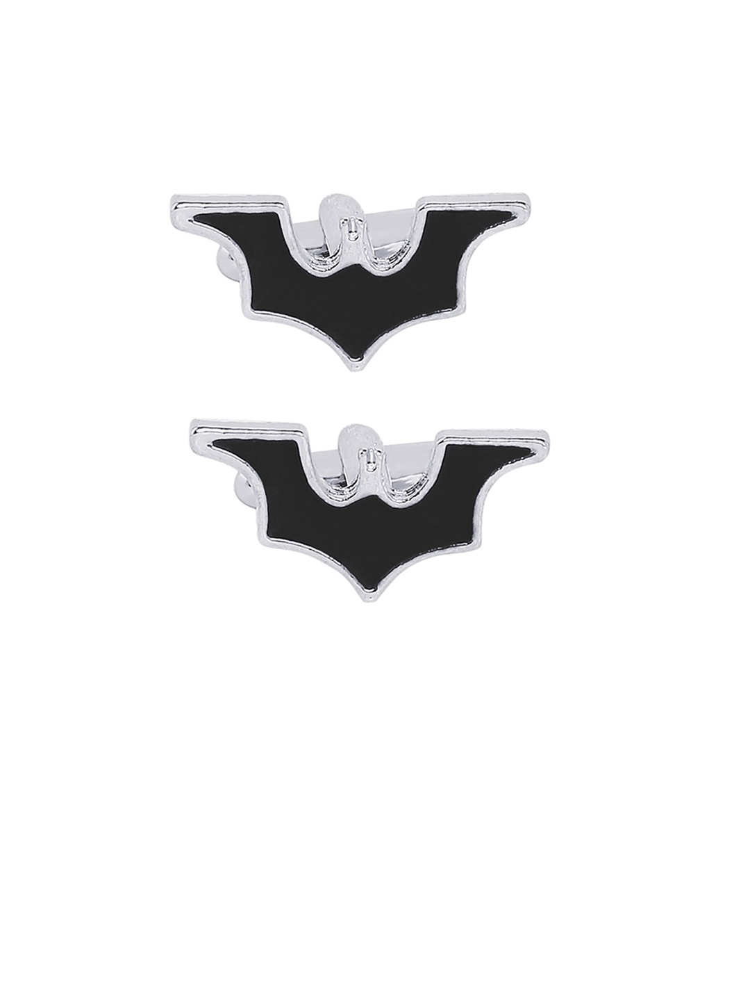 

bodha Rhodium-Plated & Black Quirky Cufflinks, Silver