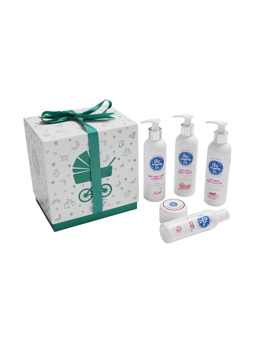 

The Moms Co. Baby Complete Care Ribbon Gift Box, White
