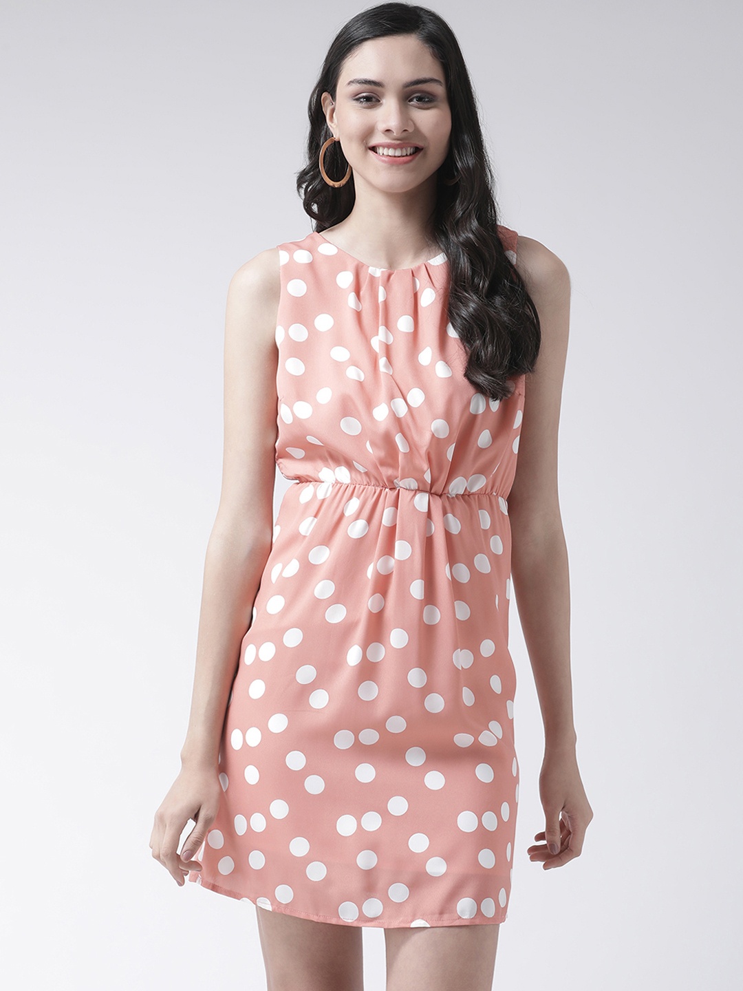 

Leo Sansini Women Pink & White Printed Blouson Dress