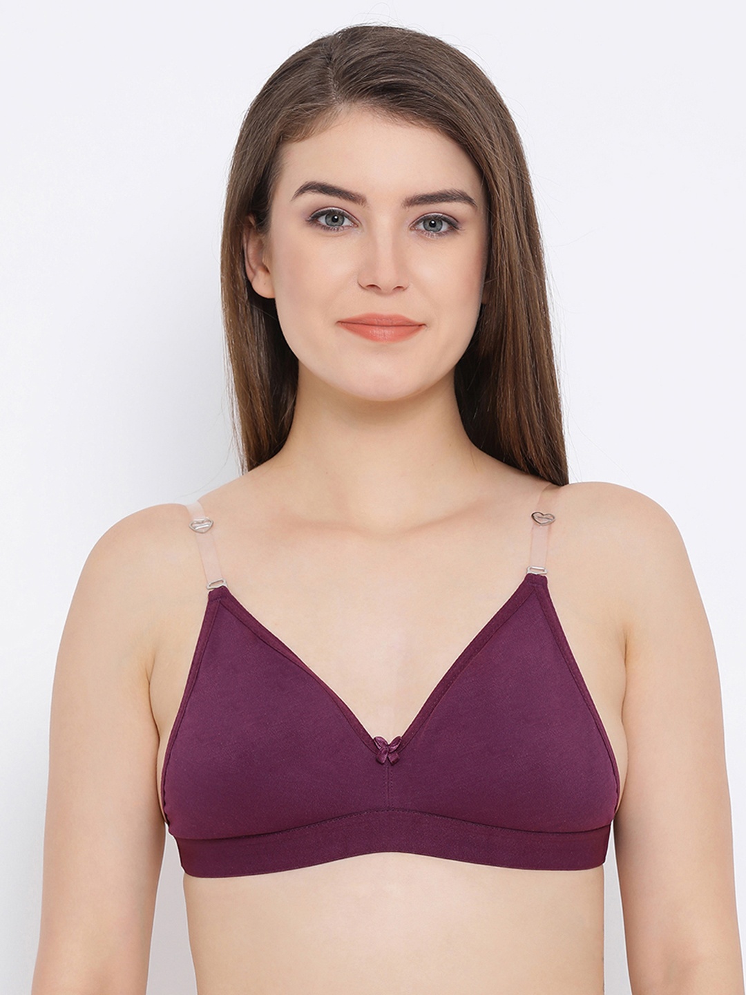 Clovia Purple Solid Non-Wired Non Padded Everyday Bra BR0376Z123