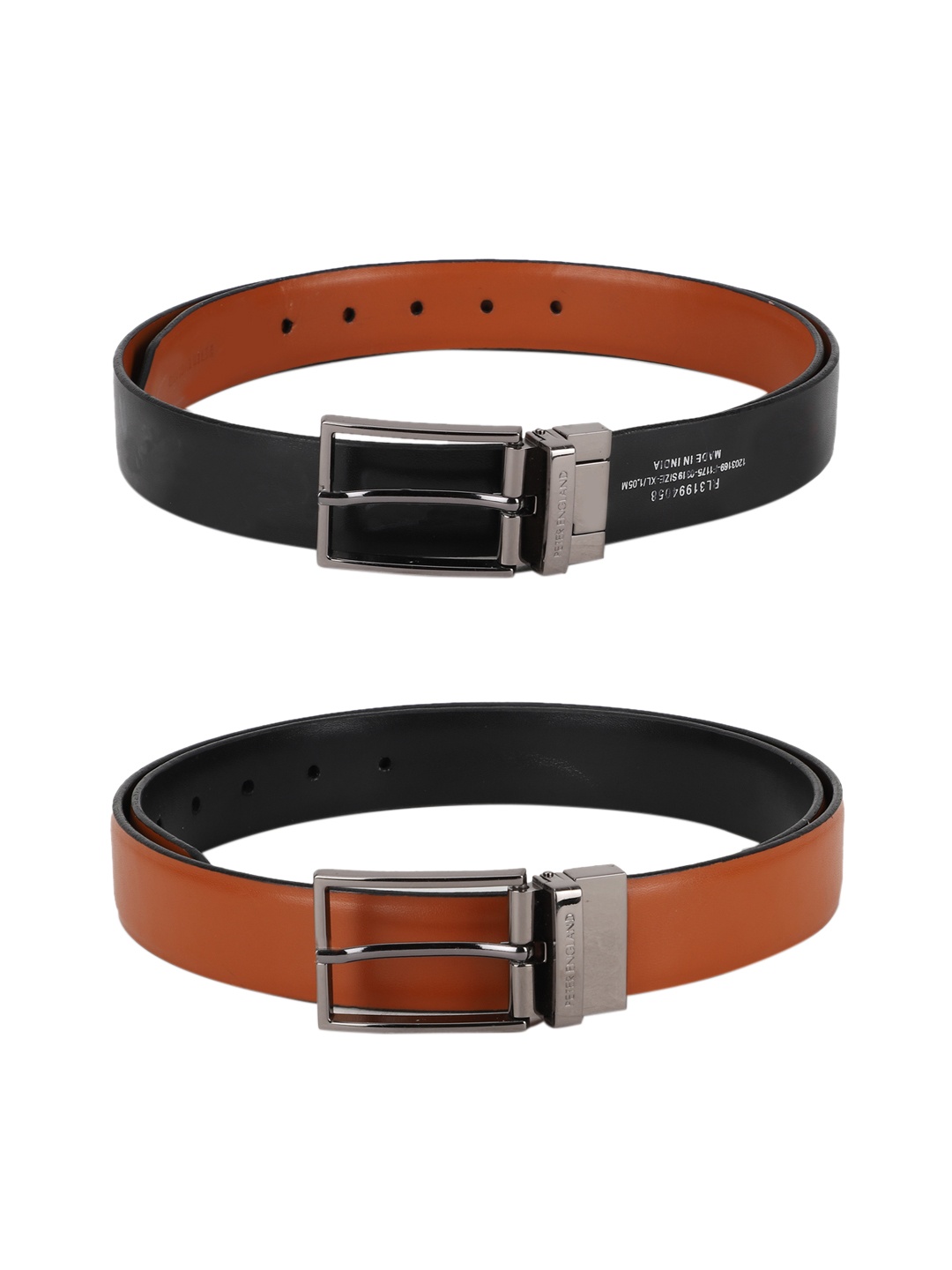 

Peter England Men Black & Brown Solid Reversible Belt
