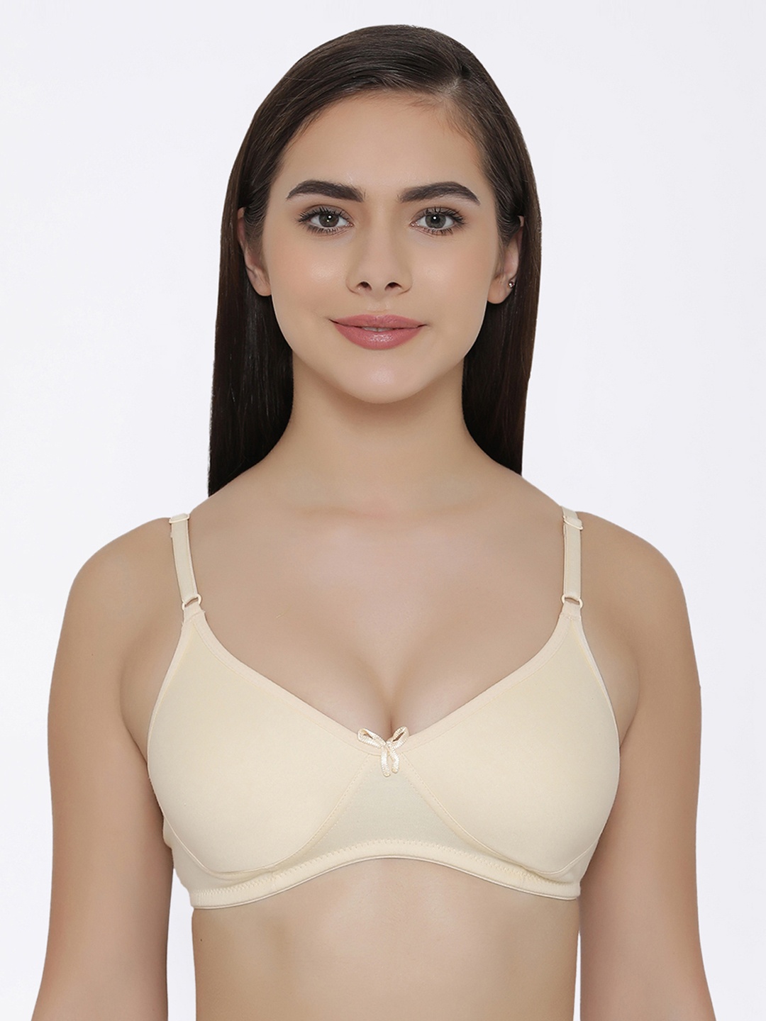 

Clovia Beige Solid Non-Wired Non Padded T-shirt Bra BR0184Z2432B